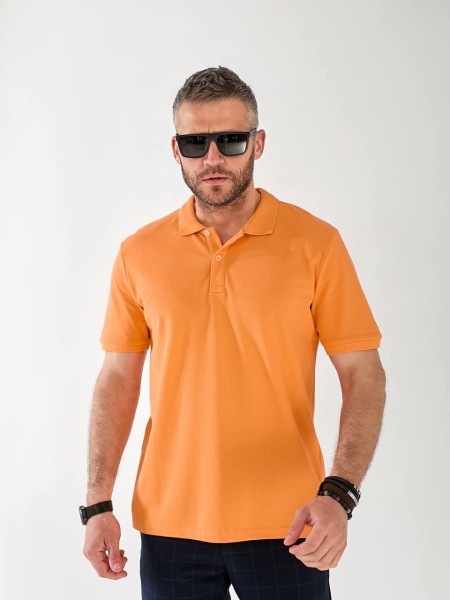 Чоловіча футболка-поло помаранчевого кольору 33231