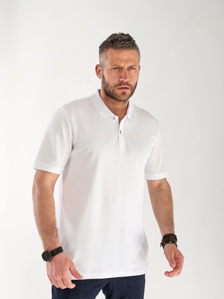 Чоловіча футболка-поло бiлого кольору 33232