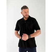 Чоловіча футболка-поло чорного кольору 33233
