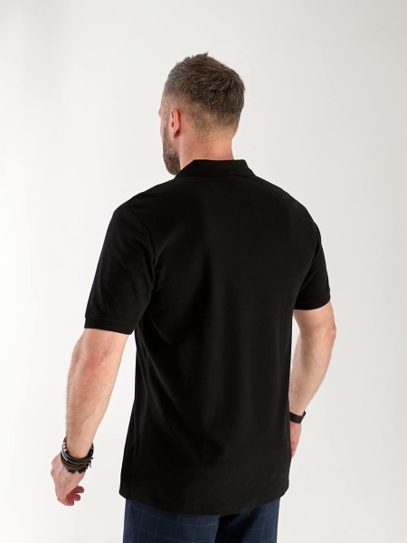 Чоловіча футболка-поло чорного кольору 33233