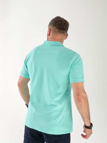 Чоловіча футболка-поло м'ятного кольору 33234