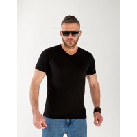 Чоловіча базова футболка чорного кольору 33256