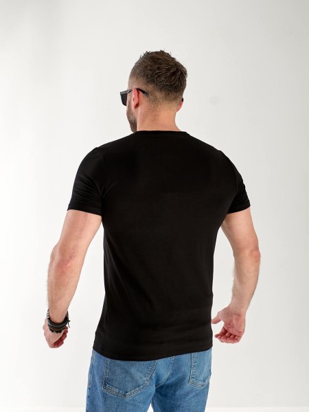 Чоловіча базова футболка чорного кольору 33256