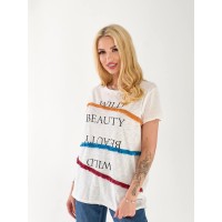 Женская футболка с надписью белого цвета 33260