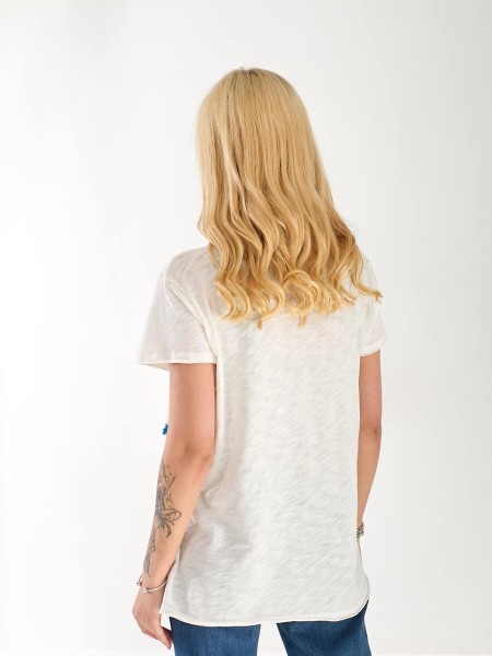 Жіноча футболка з написом бiлого кольору 33260