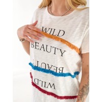 Женская футболка с надписью белого цвета 33260