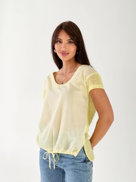 Жіноча футболка із зав'язками бiлого кольору 33262