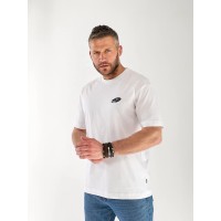 Чоловіча футболка з написом на спині білого кольору 33263