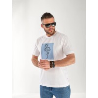 Чоловіча футболка з малюнком білого кольору 33264