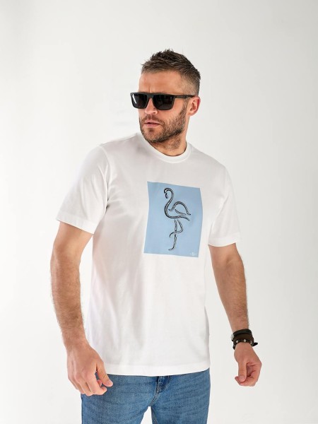 Чоловіча футболка з малюнком білого кольору 33264