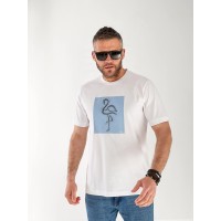 Чоловіча футболка з малюнком білого кольору 33264