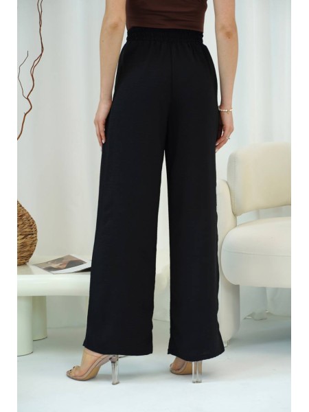 Жіночі легкі штани палаццо чорного кольору 33279