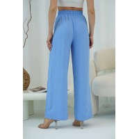 Жіночі легкі штани палаццо блакитного кольору 33280