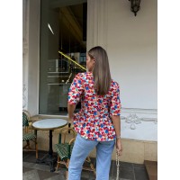 Женская летняя блузка на завязках красного цвета 33282