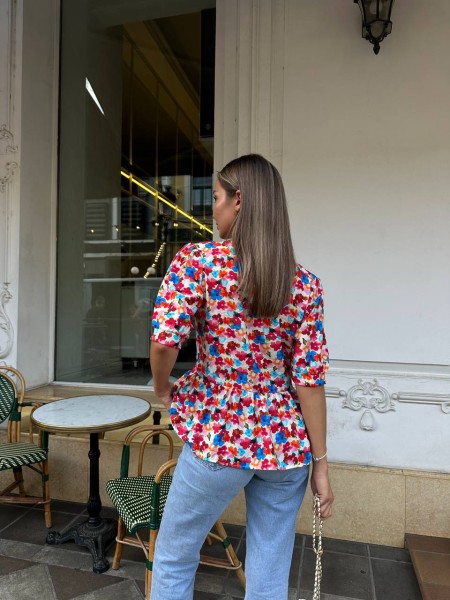 Женская летняя блузка на завязках красного цвета 33282