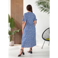 Літнє плаття міді вільного крою блакитного кольору 33284