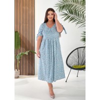 Літнє плаття міді вільного крою м'ятного кольору 33285