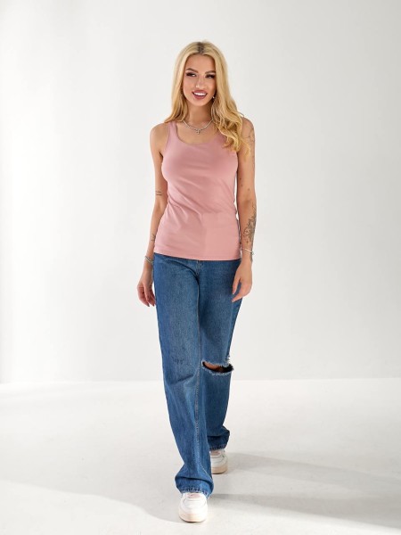 Майка базова жіноча пудрового кольору 33295