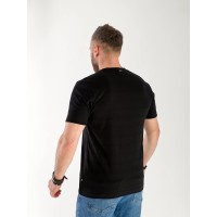 Чоловіча базова футболка з смужками чорного кольору 33299