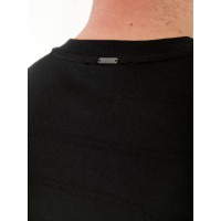 Чоловіча базова футболка з смужками чорного кольору 33299