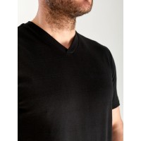 Чоловіча базова футболка з смужками чорного кольору 33299