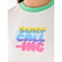 Яркая женская футболка с надписью белого цвета 33300