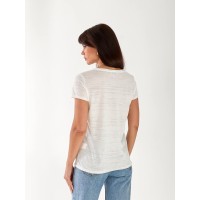 Женская футболка с надписью из пайеток белого цвета 33301