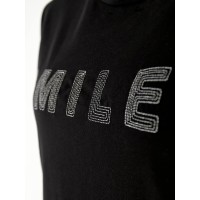 Легке плаття-футболка з надписю чорного кольору 33302