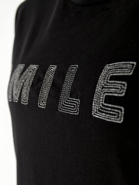 Легке плаття-футболка з надписю чорного кольору 33302