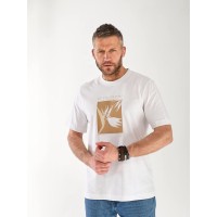 Мужская футболка  с рисунком белого цвета 33304