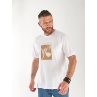 Мужская футболка  с рисунком белого цвета 33304