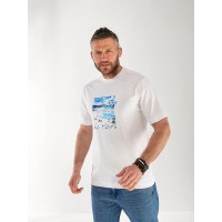 Чоловіча футболка з картинкою бiлого кольору 33309