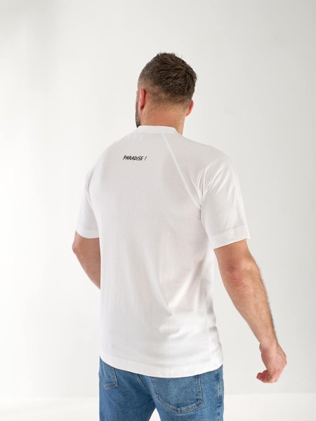 Чоловіча футболка з картинкою бiлого кольору 33309