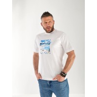 Чоловіча футболка з картинкою бiлого кольору 33309