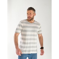Чоловіча футболка в смужку сірого кольору 33310
