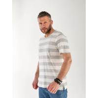 Чоловіча футболка в смужку сірого кольору 33310