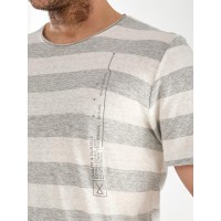 Чоловіча футболка в смужку сірого кольору 33310