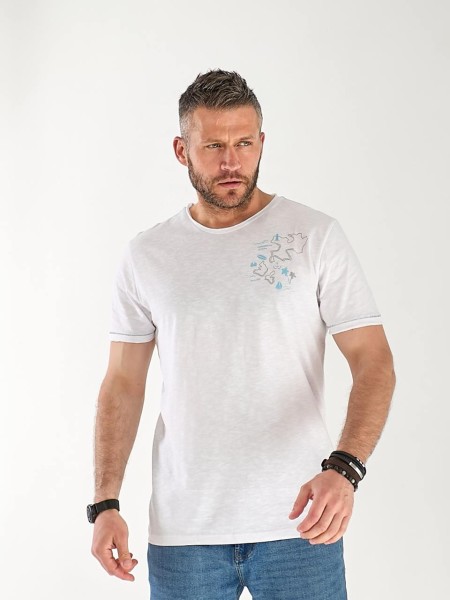Чоловіча футболка з малюнком бiлого кольору 33312