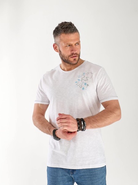 Чоловіча футболка з малюнком бiлого кольору 33312