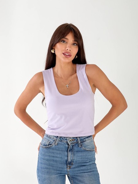 Майка базова жіноча лiлового кольору 33317