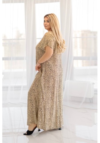 Літня сукня максі бежевого кольору 33348