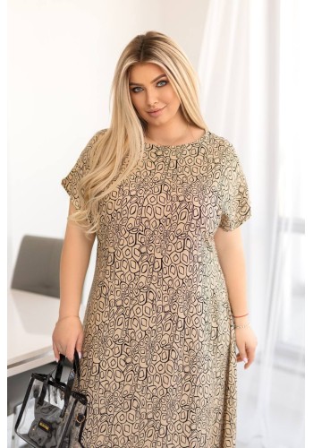Літня сукня максі бежевого кольору 33348