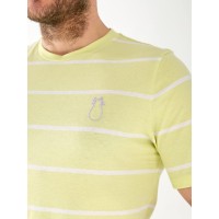 Чоловіча футболка в смужку салатового кольору 33360