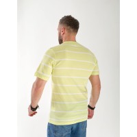 Чоловіча футболка в смужку салатового кольору 33360