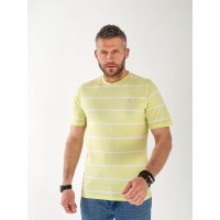 Чоловіча футболка в смужку салатового кольору 33360