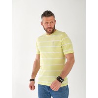 Чоловіча футболка в смужку салатового кольору 33360