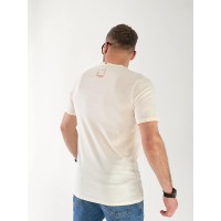 Чоловіча футболка з візерунком бежевого кольору 33361