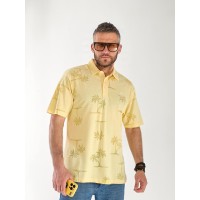 Чоловіча футболка поло з малюнком жовтого кольору 33363