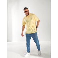 Чоловіча футболка поло з малюнком жовтого кольору 33363