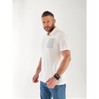 Футболка чоловіча поло білого кольору 33364